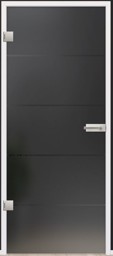 Zeige Details für Glastürblatt Atos Lava Grey Streifen Klar ( 12mm ) Fläche matt Bild von Glastürblatt Atos Lava Grey Streifen Klar ( 12mm ) Fläche matt