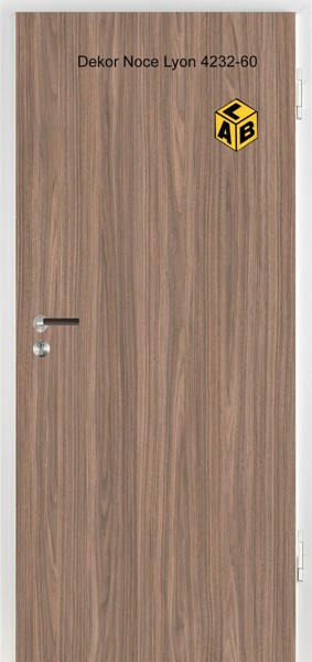 Bild von Tür Holz 42 dB mit Stahleckzarge Dekor Noce Lyon 4232-60 Maß Wählbar